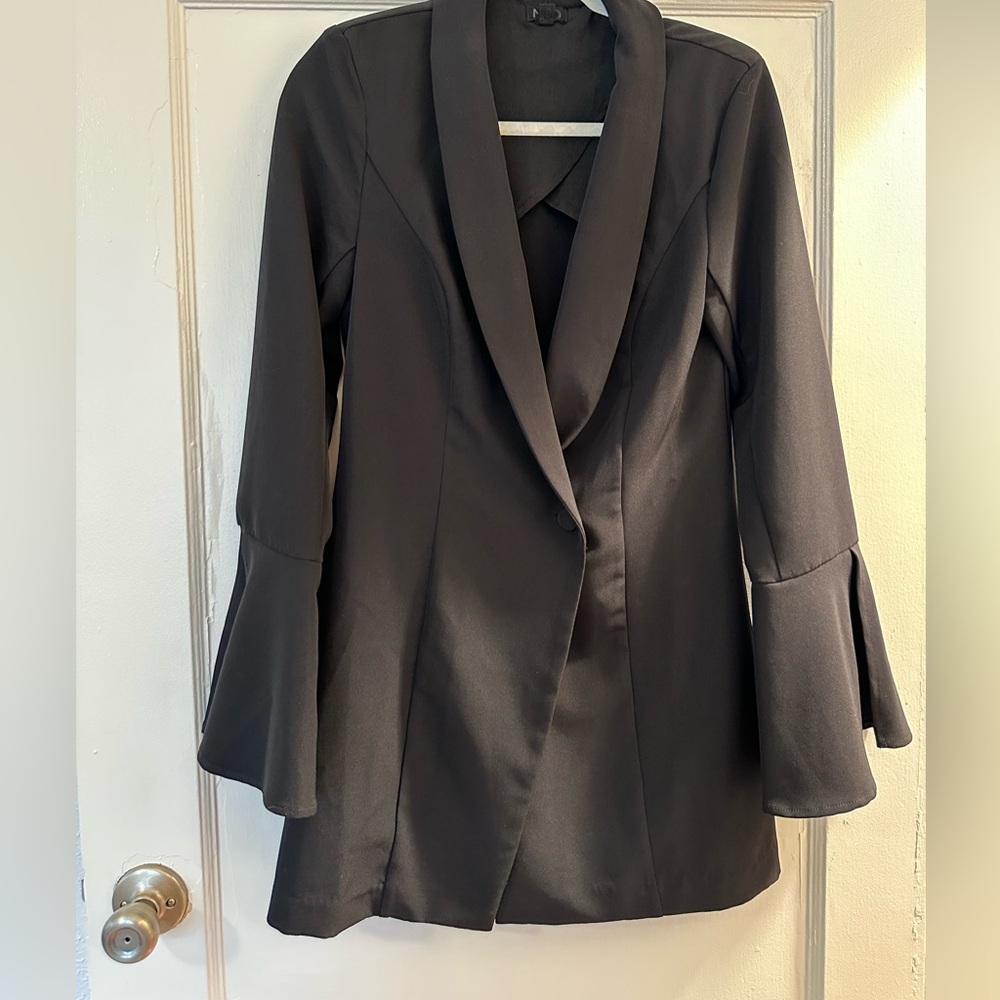Black NBD Blazer Dress with Bell Sleeves